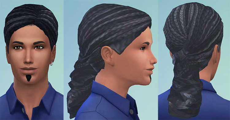 Dread Curls Bun Male / Sims 4 CC