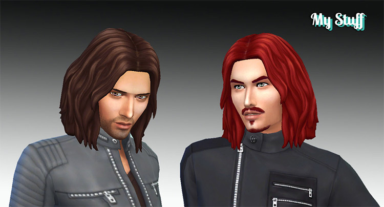 Bucky Hairstyle (Male Mid-length Hair) / Sims 4 CC