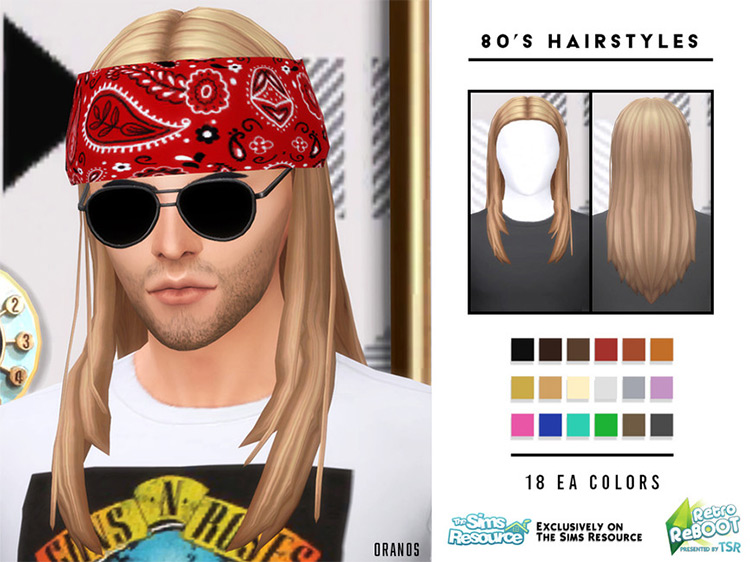 80’s Long Male Hairstyle / Sims 4 CC