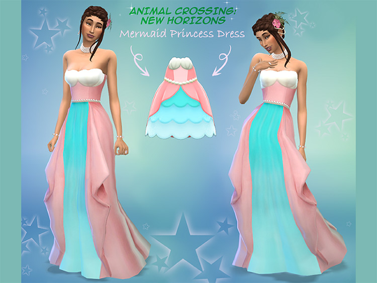 Animal Crossing Mermaid Princess Gown / Sims 4 CC