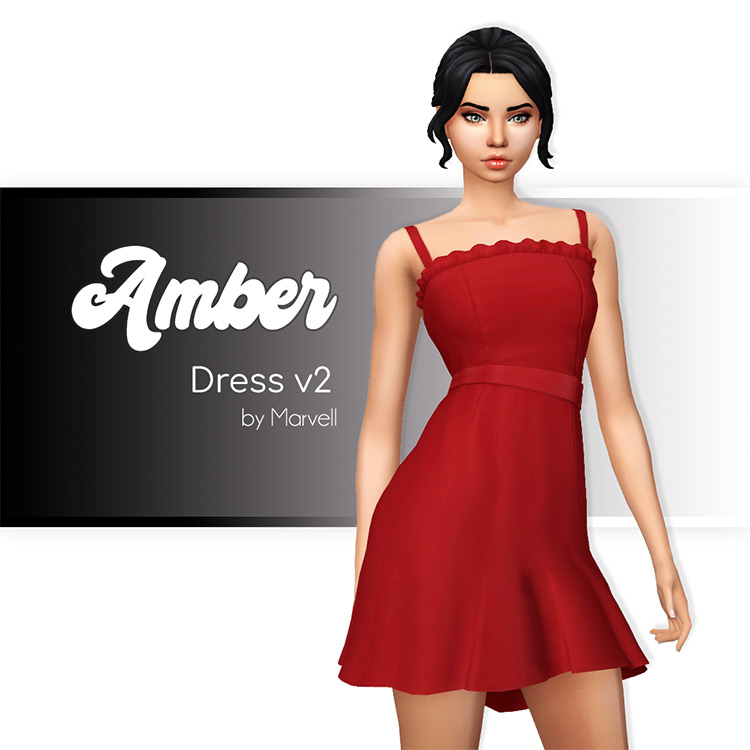 Amber Dress v2 / Sims 4 CC