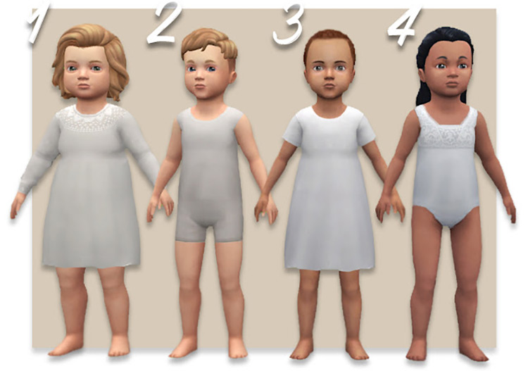 Edwardian Toddler's Underwear & Sleepwear / Sims 4 CC