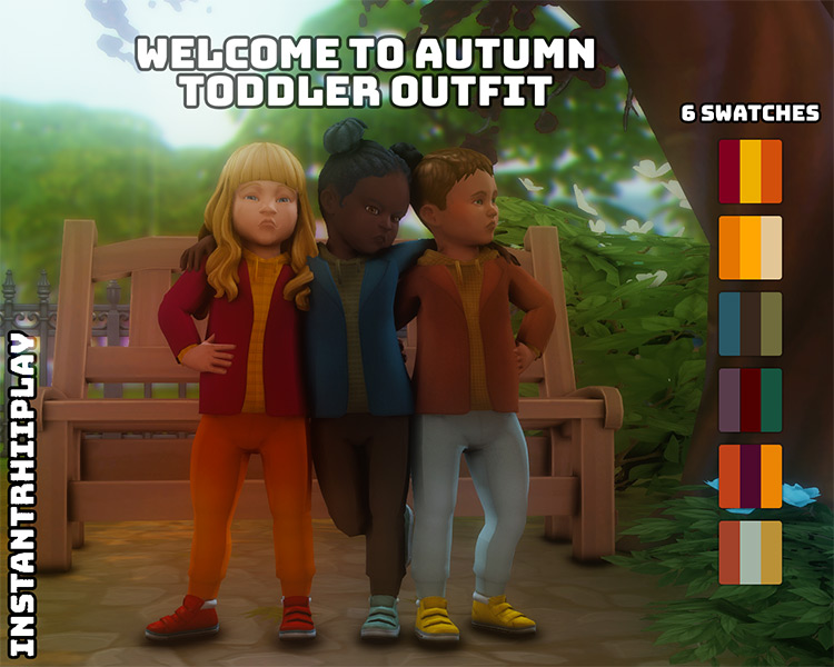 Welcome To Autumn Toddler Outfit / Sims 4 CC