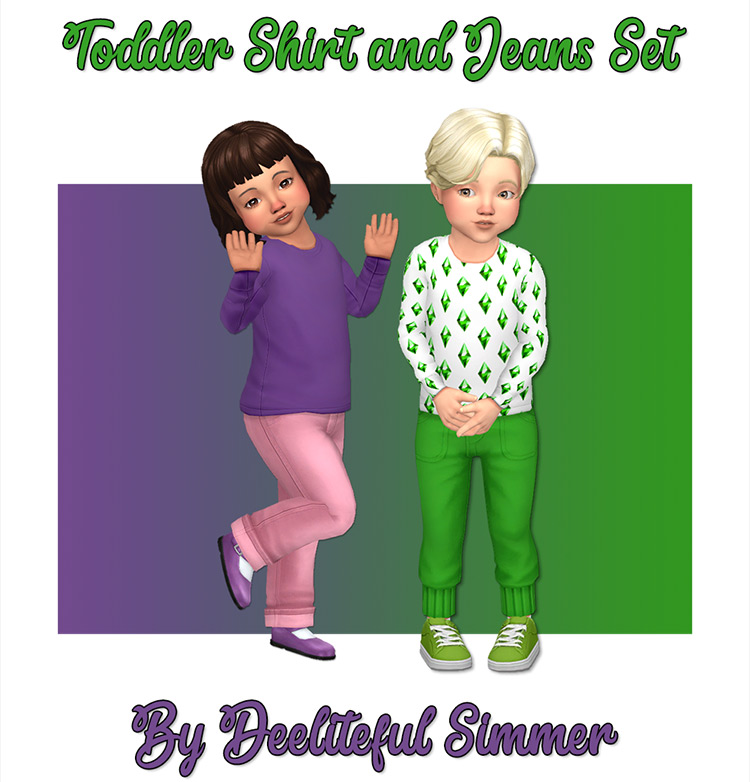 Toddler Shirt & Jeans Set / Sims 4 CC