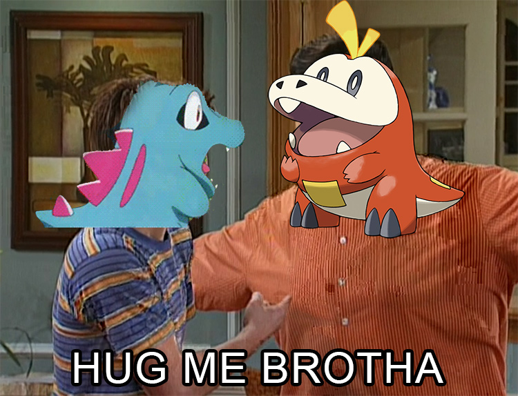 Fuecoco and Totodile Meme - Drake & Josh Hug Me Brotha