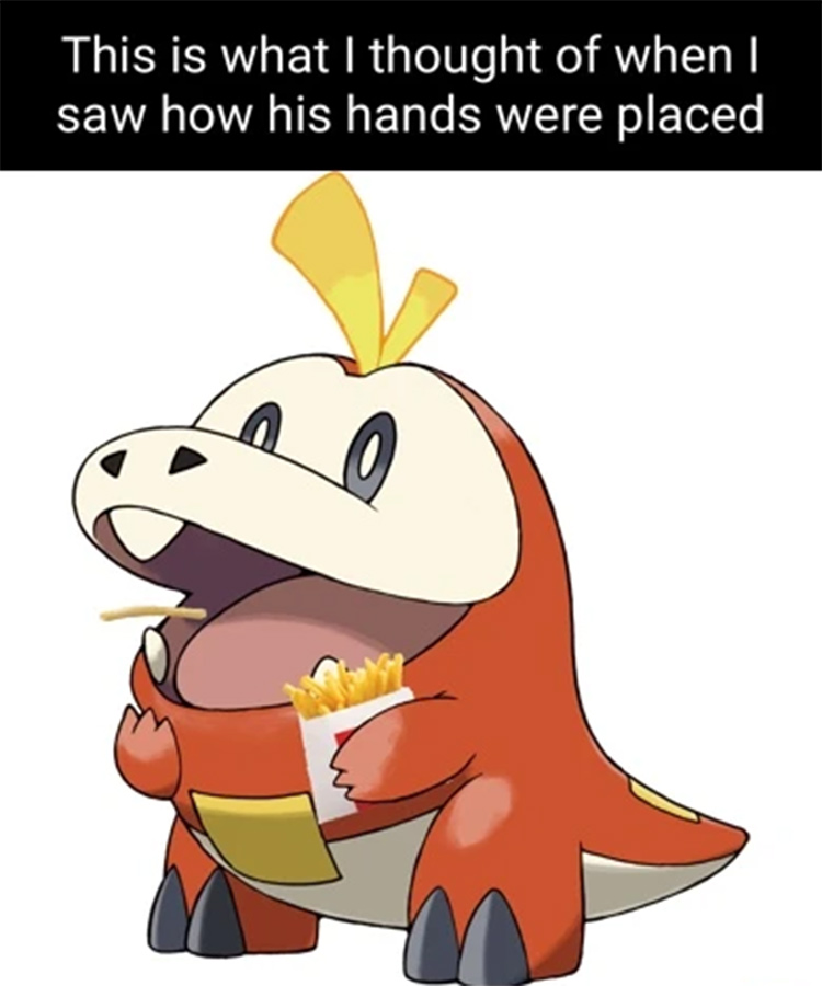Fuecoco Eating French Fries Pokemon meme