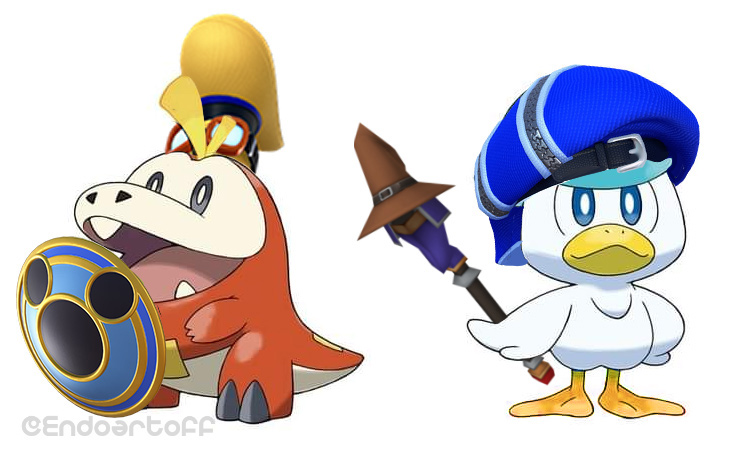 Fuecoco and Quaxly as Donald & Goofy Kingdom Hearts meme