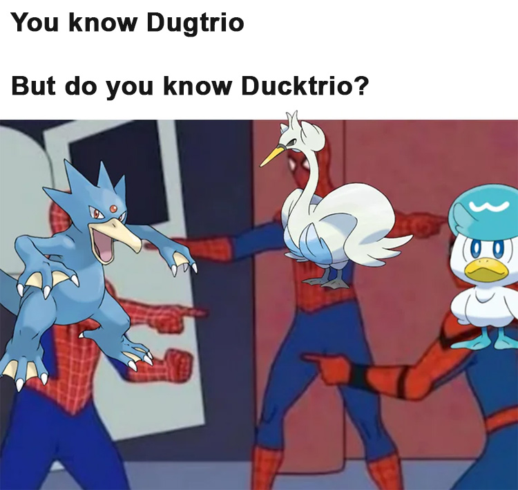 The Ducktrio group of Pokemon (meme)