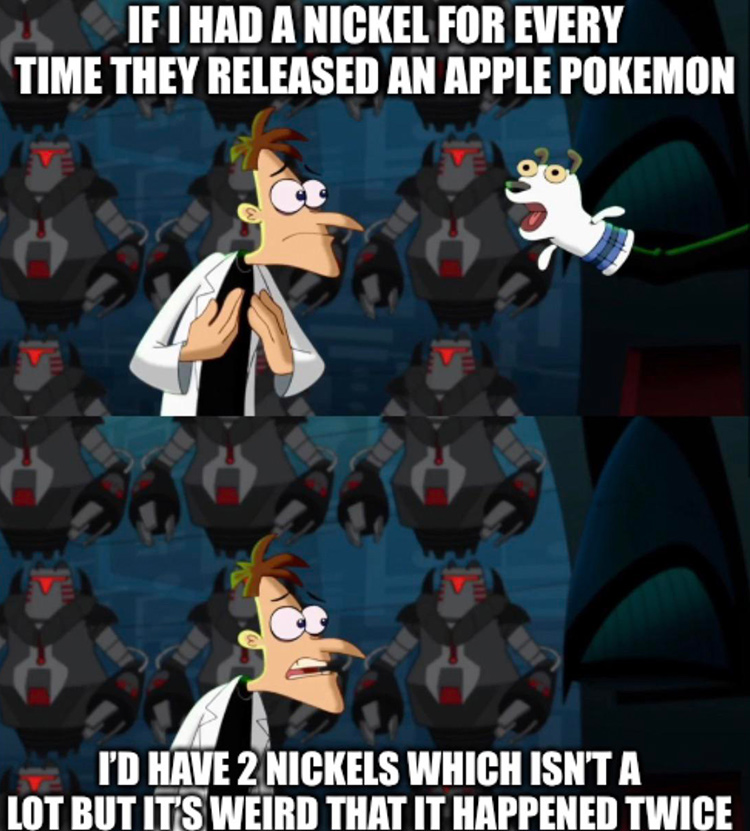 Apple Pokemon meme with Doofenshmirtz