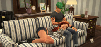 Cozy Couple sleeping on couch (TS4)