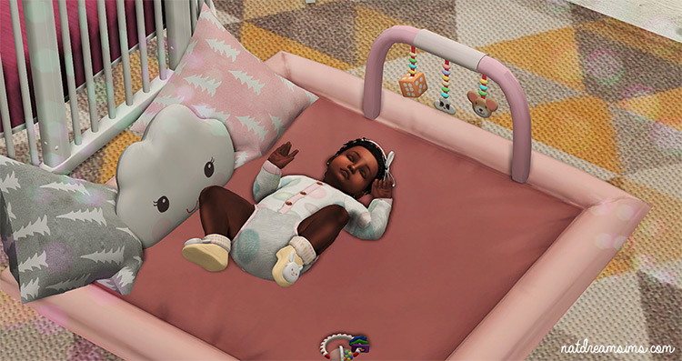 Cute Sleepy Babies in Crib / Sims 4 Pose Pack