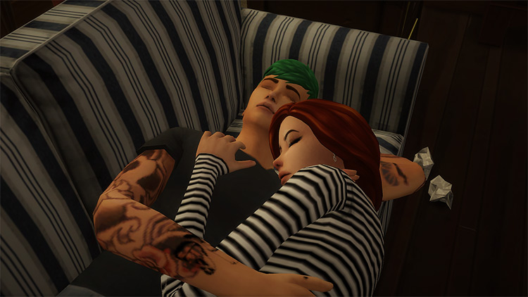 Cozy Couple on Couch / Sims 4 Pose Pack