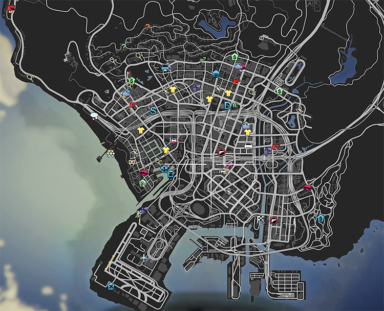 GTA 5 PC Mods - MAPA COLORIDO, COLORED MAP ICONS! 