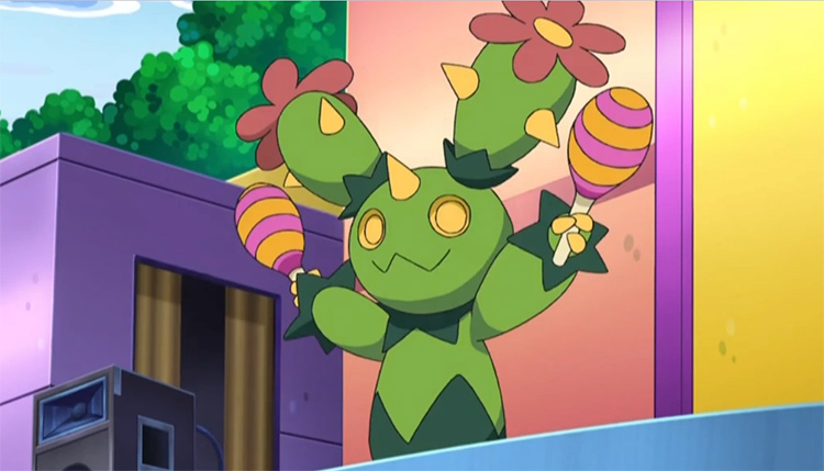 Maractus, the cactus Pokemon from the anime