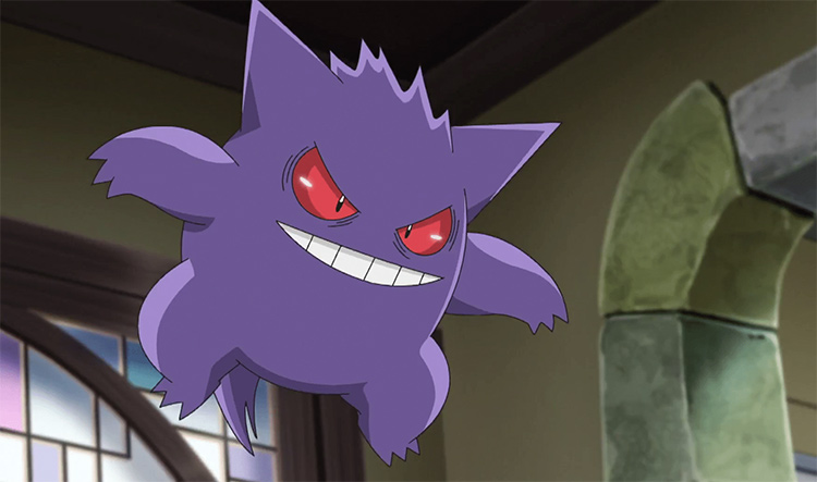 Gengar, the best ghost Pokemon - screenshot from the anime