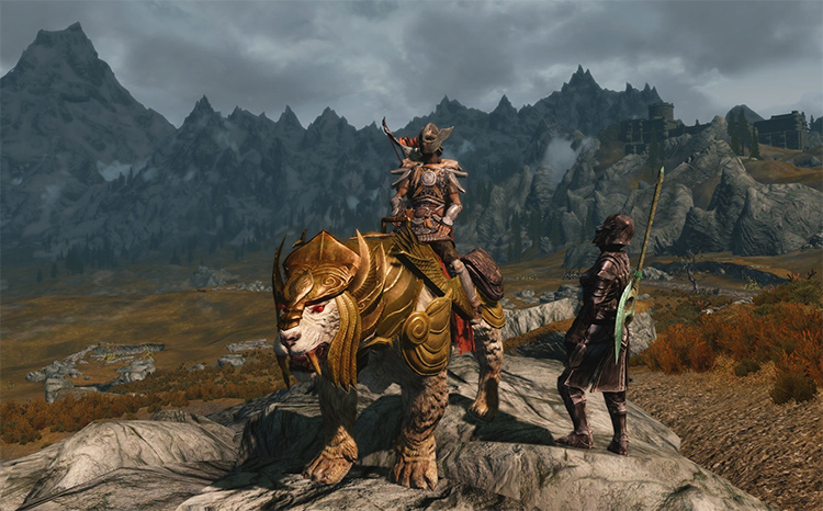 Armored Sabrecat Mount in Skyrim