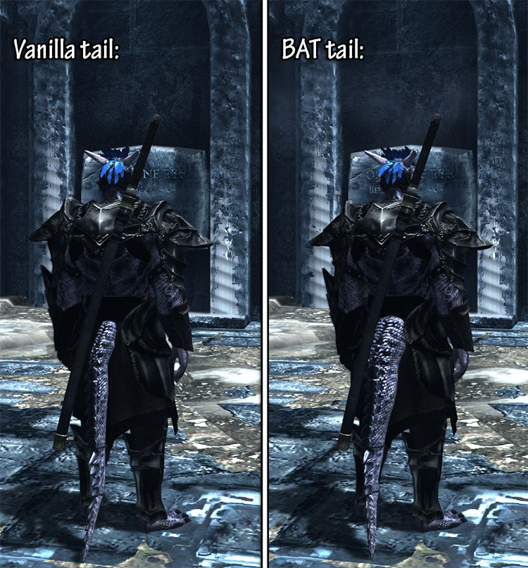 Bigger Argonian Tails mod