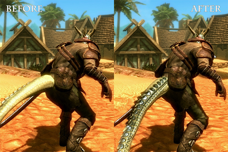 Argonian Sneak Tail twist mod