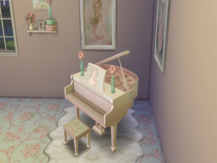 Elegant Piano Pink Sims 4 CC