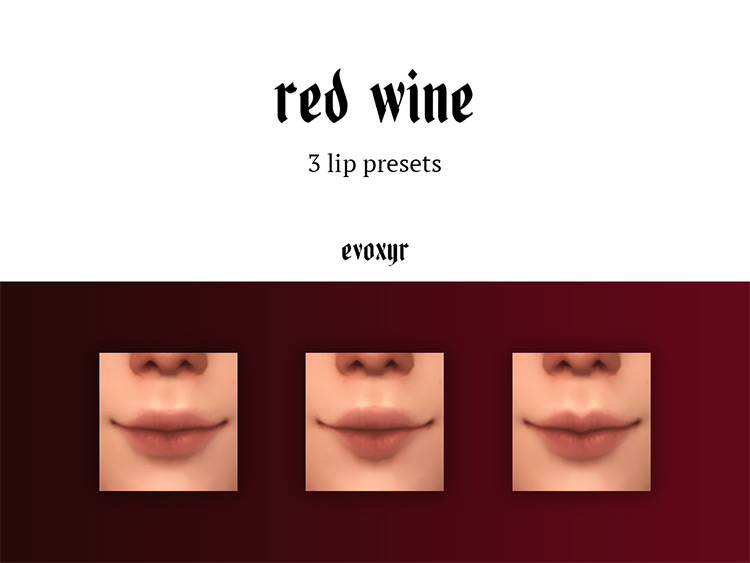 Red Wine Lip Presets TS4 CC