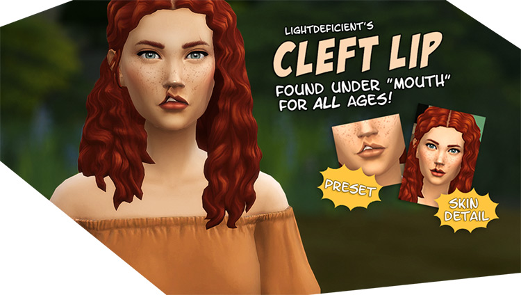 Cleft Lip Pack for Sims 4