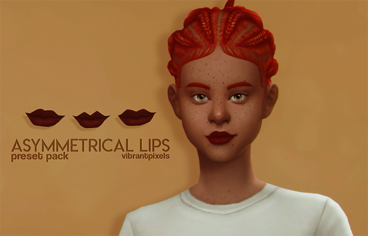 Asymmetrical Lips for Sims 4