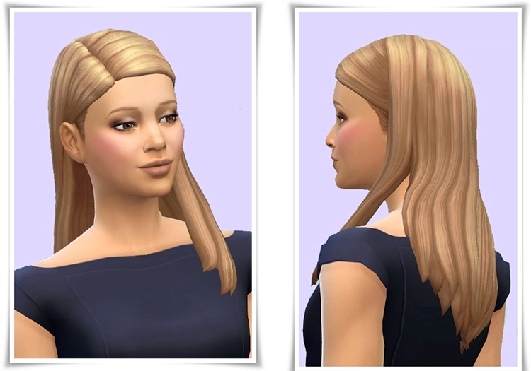 Side Part Straight Hair Sims 4 CC