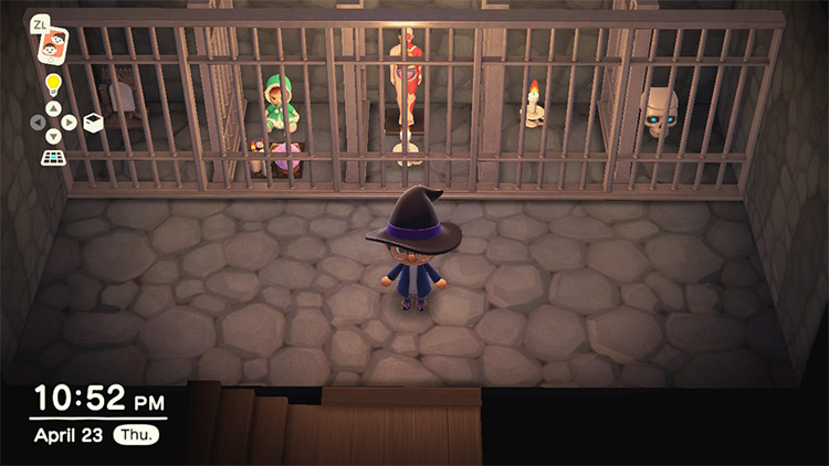 Basement Decorated Like Prison in Animal Crossing New Horizons