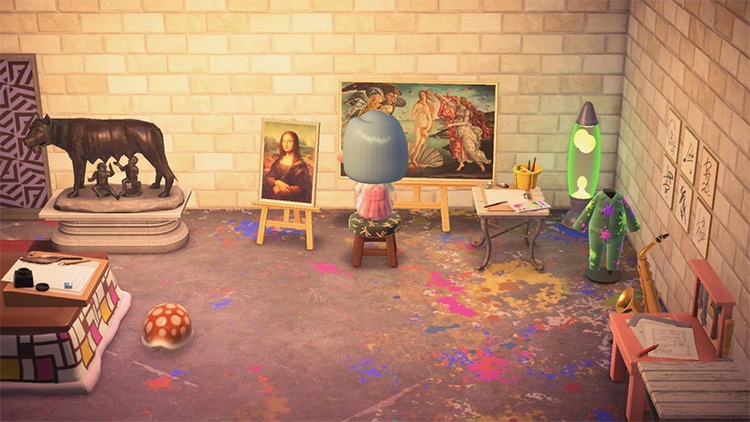 Art Studio Basement Room - ACNH Idea