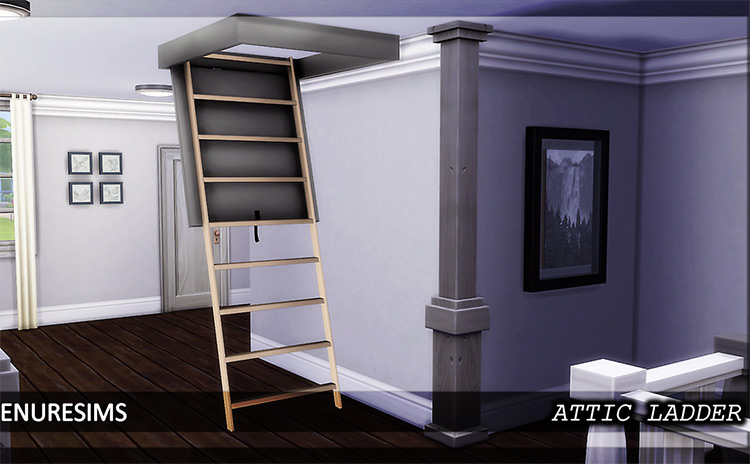 Attic Ladder CC for The Sims 4