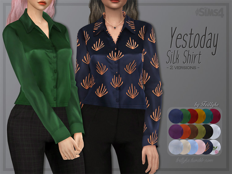 Silk Shirt For Moms - Sims 4 CC