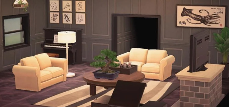 New Horizons ACNH White Double Sofa Chair Furniture Item For Animal Crossing 