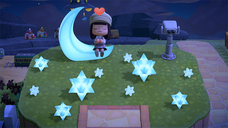 Moon-themed stargazing area - ACNH