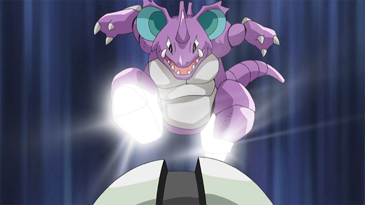 Nidoking battle pose in Pokemon anime