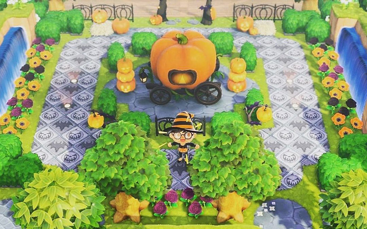 Holiday-Themed Plaza for Halloween - ACNH Idea