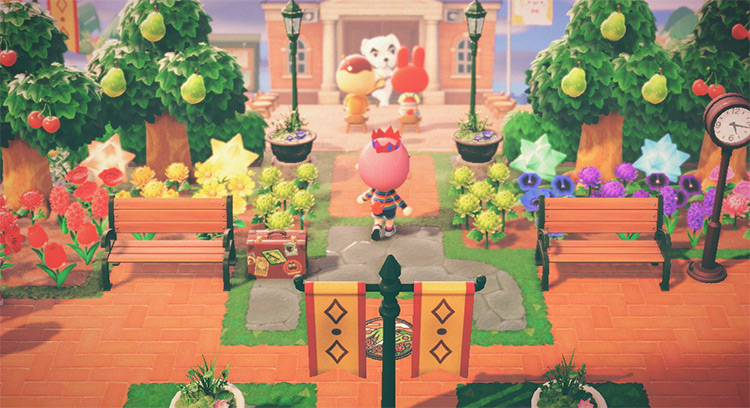 Rainbow Plaza Decor for Town Square - ACNH Idea