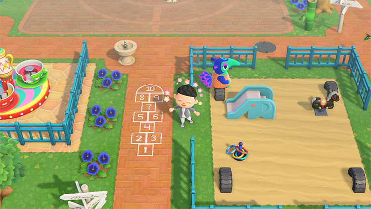 Playground Plaza Area near Town Square - ACNH Idea