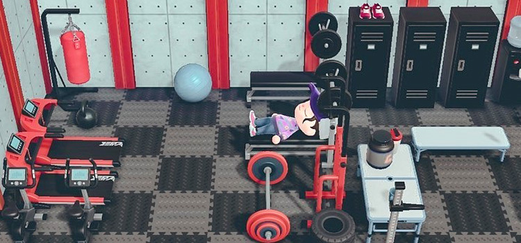 Custom indoor gym room - ACNH Screenshot