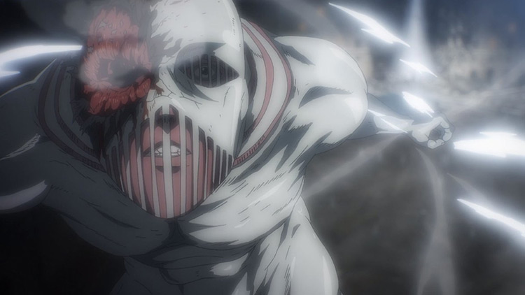 The War Hammer Titan Attack on Titan anime screenshot