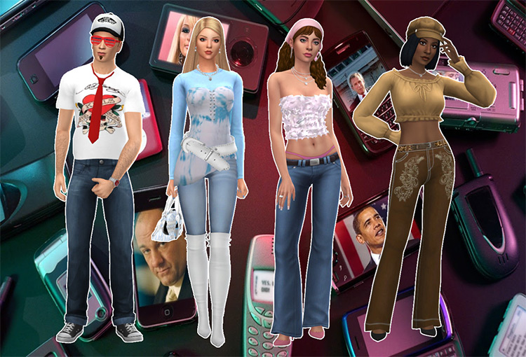 Assorted 2000s Fashion CC Set for The Sims 4