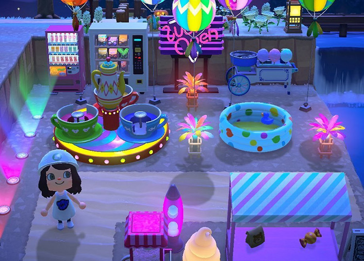 Neon Nighttime Park Design - ACNH Idea