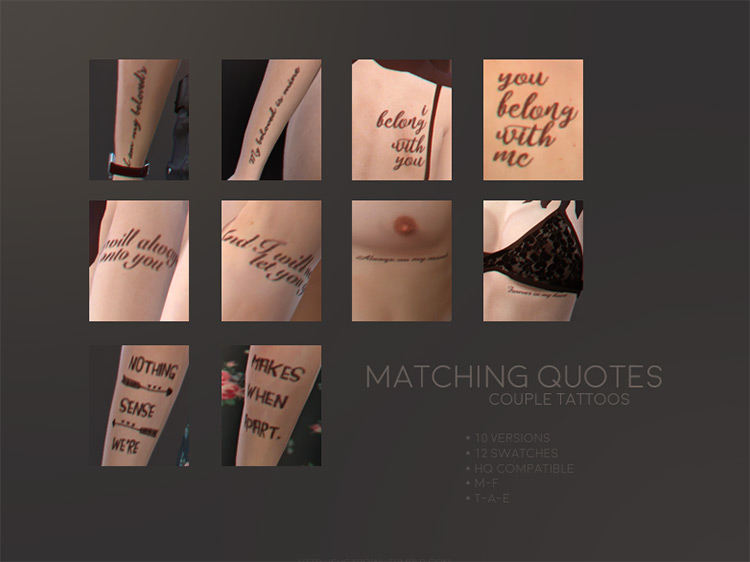 Sims 4 Matching Couple Tattoos  Free CC   Mods    FandomSpot - 20