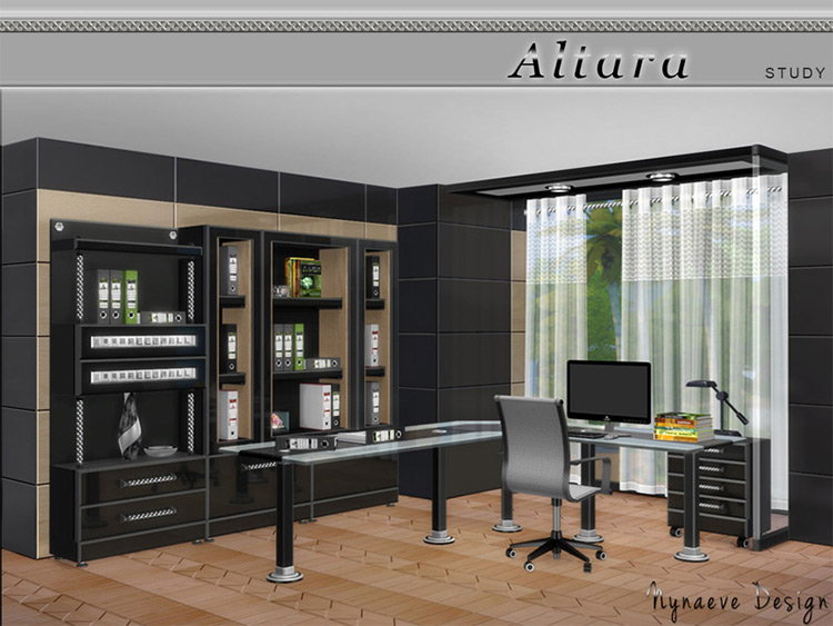 Altara Modern Study Decor CC for The Sims 4