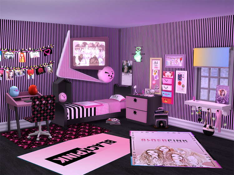 Kpop study room CC for The Sims 4