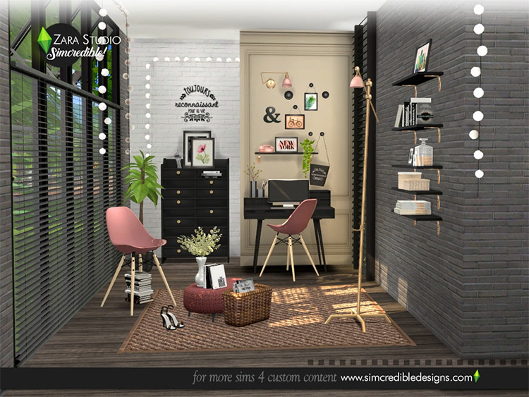 Zara Study Area CC for Sims 4