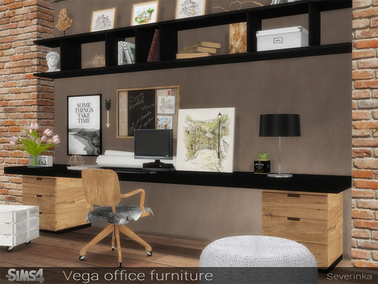 Vega Office CC set for The Sims 4