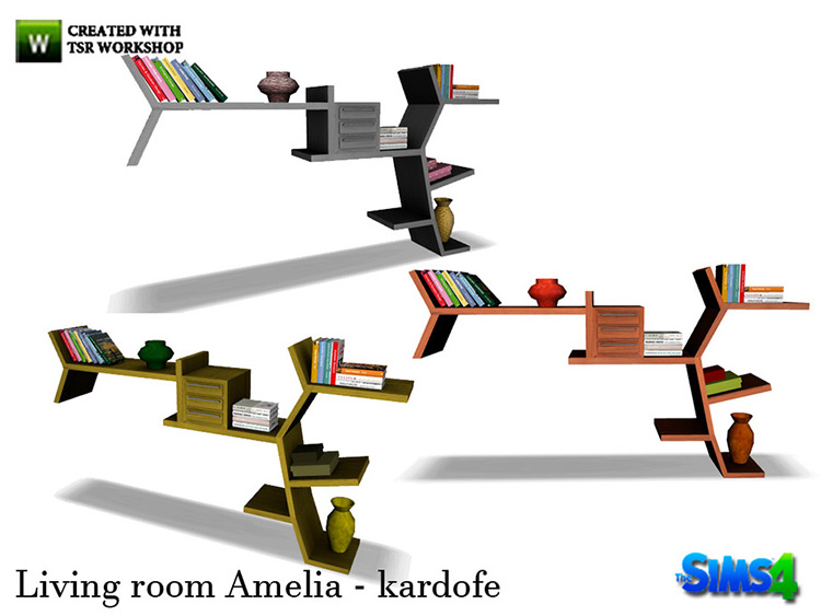 Amelia custom shelving units CC - Sims 4