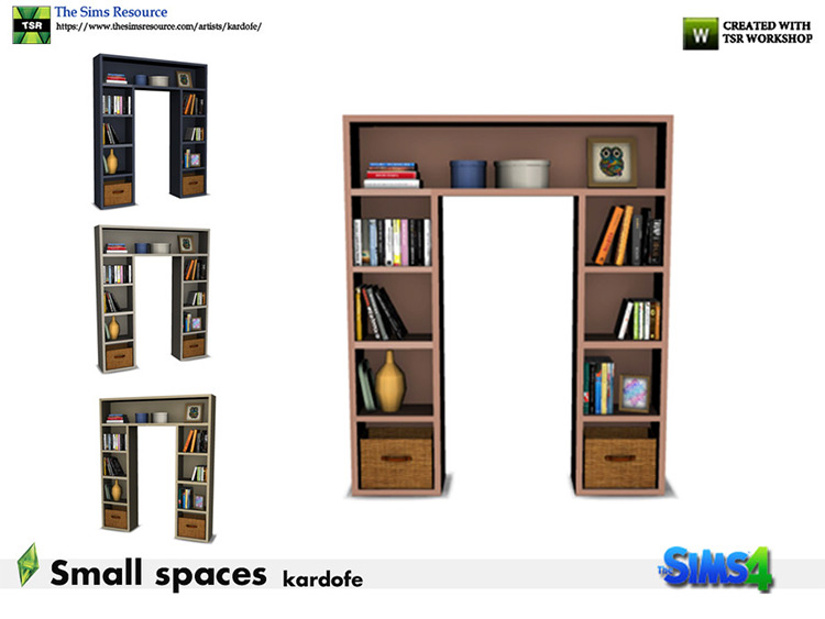Small Space Bookshelf CC for The Sims 4