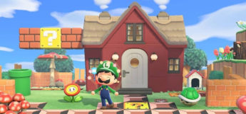 Super Mario Bros-themed Yard Idea in New Horizons