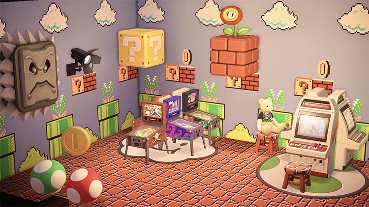 Custom Super Mario Arcade Room in ACNH